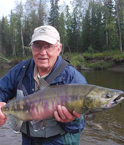 Spin fishing tactics for alaska chum salmon.