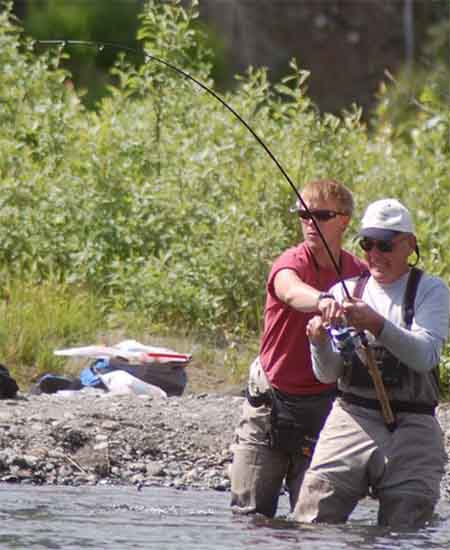 Spin fishing tactics for alaska king salmon.