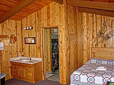 Interior of our deluxe Alaska lodge cabins
