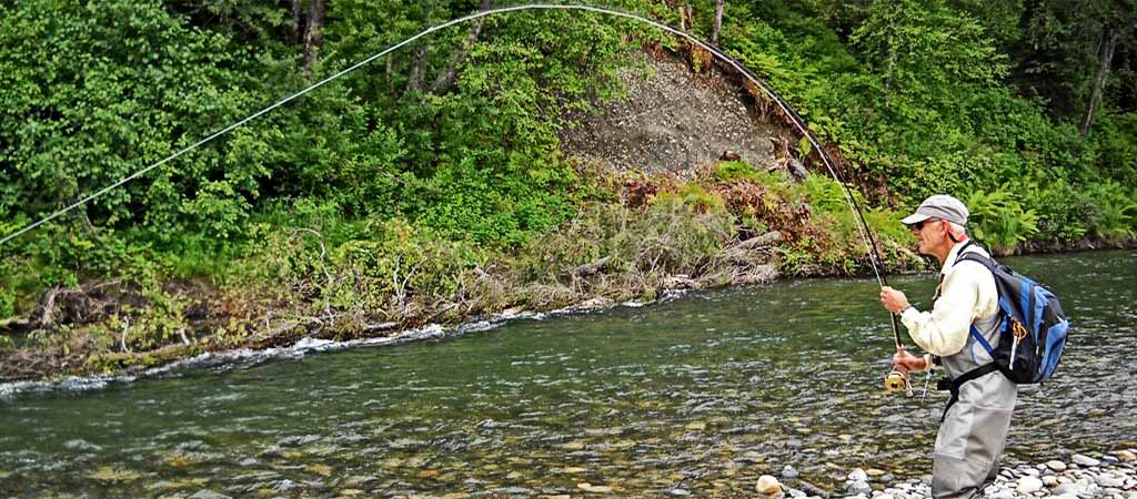 Alaska fly fishing on Lake Creek.