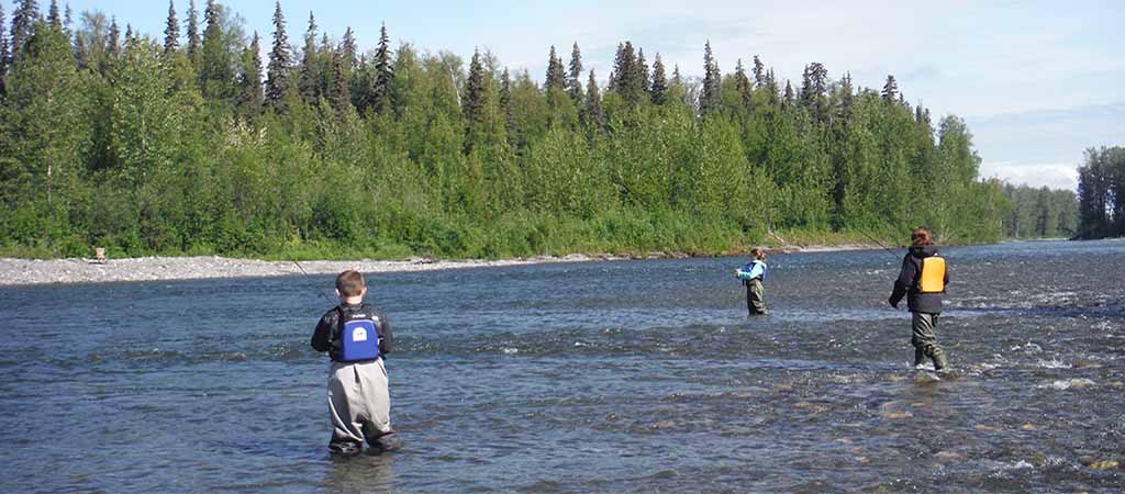 Spin fishing trips for kids in Alaska.