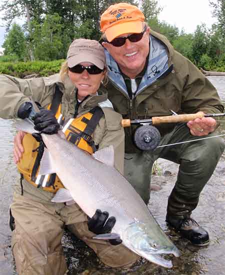 Fly fishing for Alaska sockeye salmon