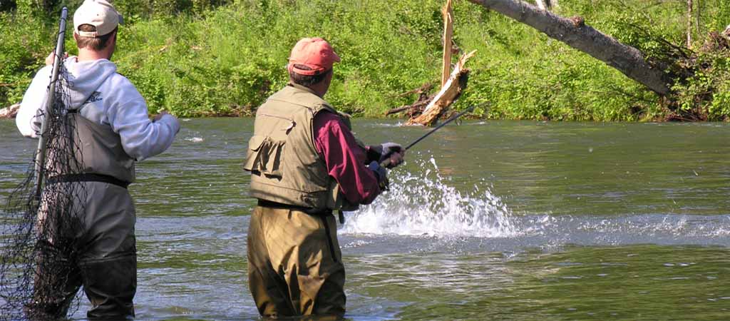 Alaska spin fishing on Lake Creek.