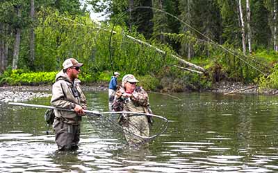 Alaska fly fishing on remote Lake Creek.