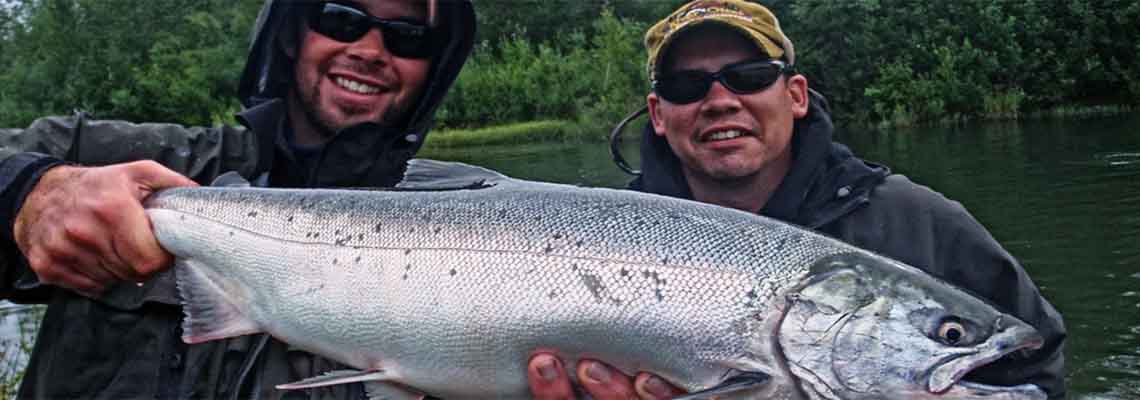 Alaska silver salmon fishing lodge.