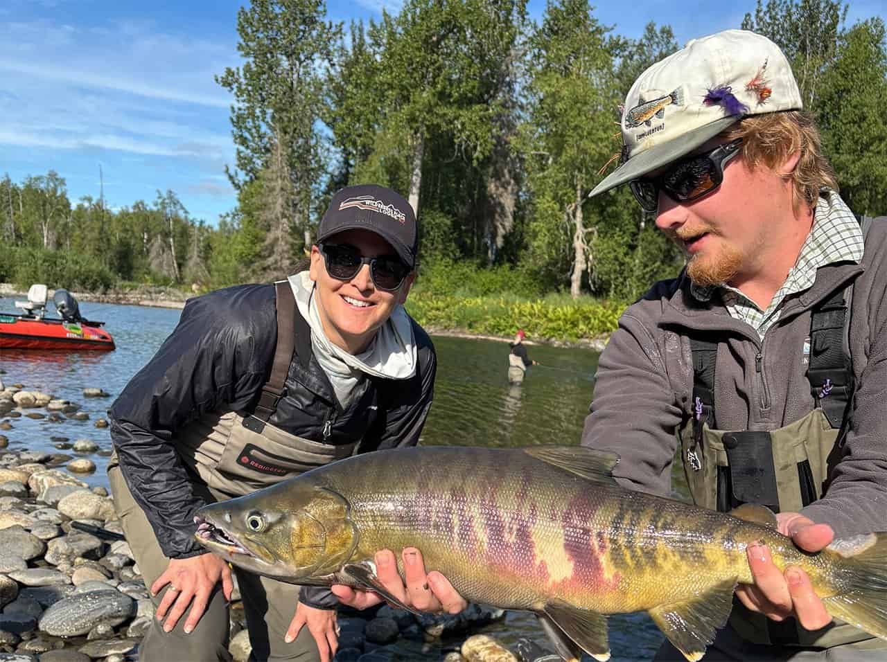 Beautiful August Alaska chum salmon caught on Lake Creek with Wilderness Place Lodge.