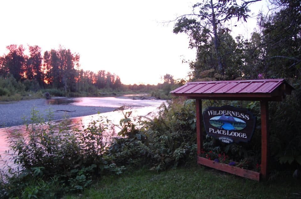 The remote river outside Wilderness Place Lodge Alaska.