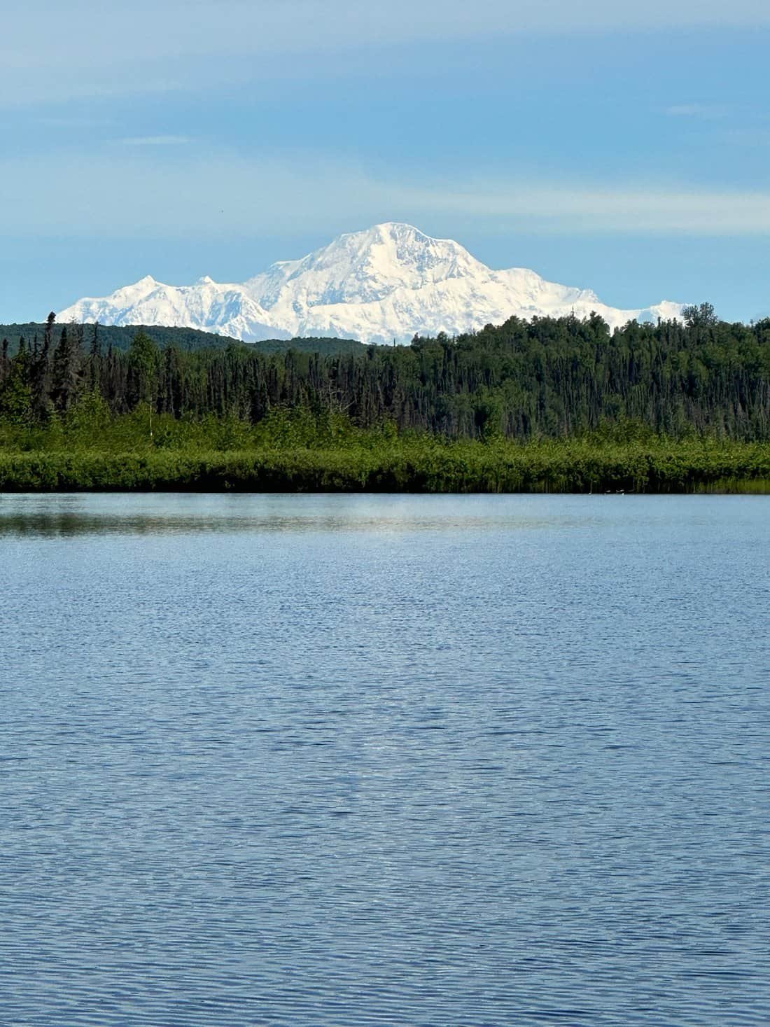 alaska-mountain-denali-lodge - Wilderness Place Lodge Alaska - Wilderness Place Lodge Alaska Alaska Denali mountain view off the Yentna River near Wilderness Place Lodge.