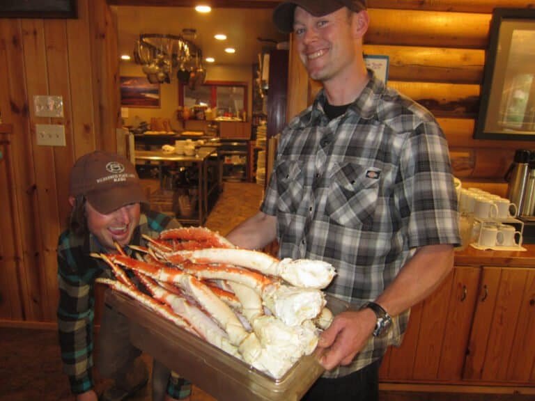 Alaska crab legs with service above and beyond at a top-rated wilderness lodge.